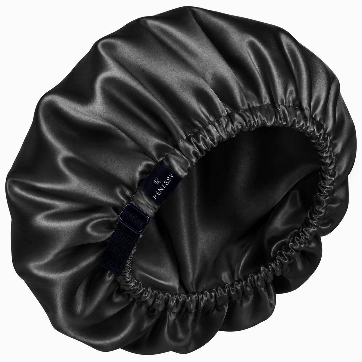 RENESSY Seidenhaube zum Schlafen aus 100% Bio-Maulbeerseide, 22 Momme – Black