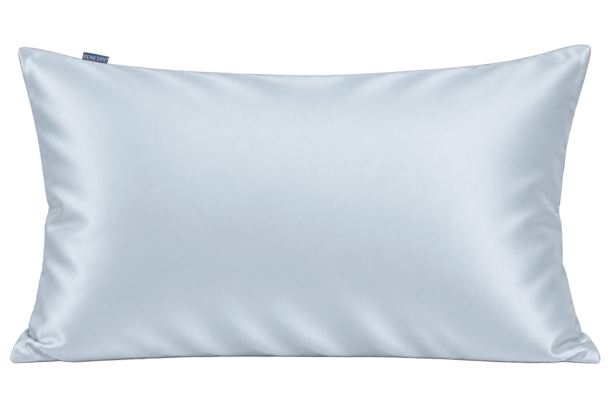 RENESSY Seidenkissenbezug 50x75cm aus 100% Bio-Maulbeerseide, 22 Momme – Light Blue