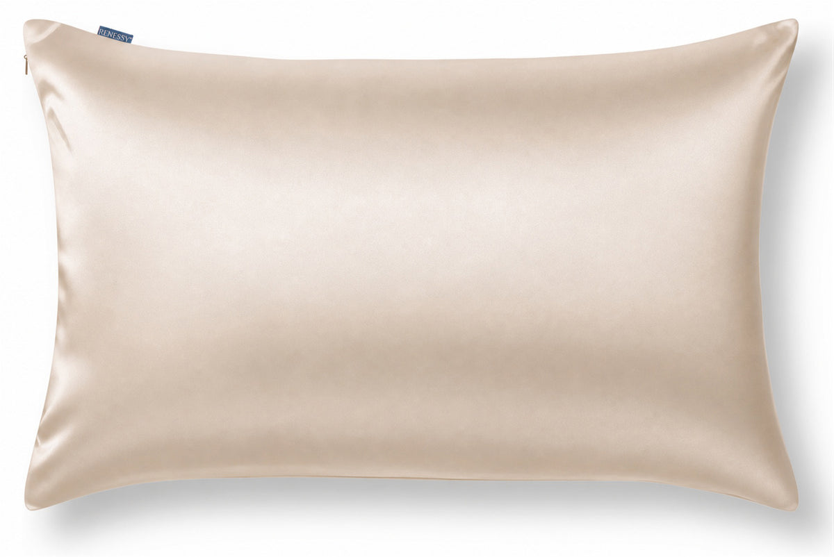 RENESSY Seidenkissenbezug aus 100% Bio-Seide, 22 Momme, 6A (50x90cm) – Champagne