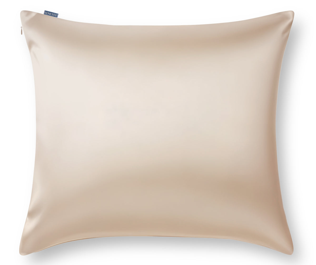 RENESSY Seidenkissenbezug 60x60cm aus 100% Bio-Maulbeerseide, 22 Momme – Champagne