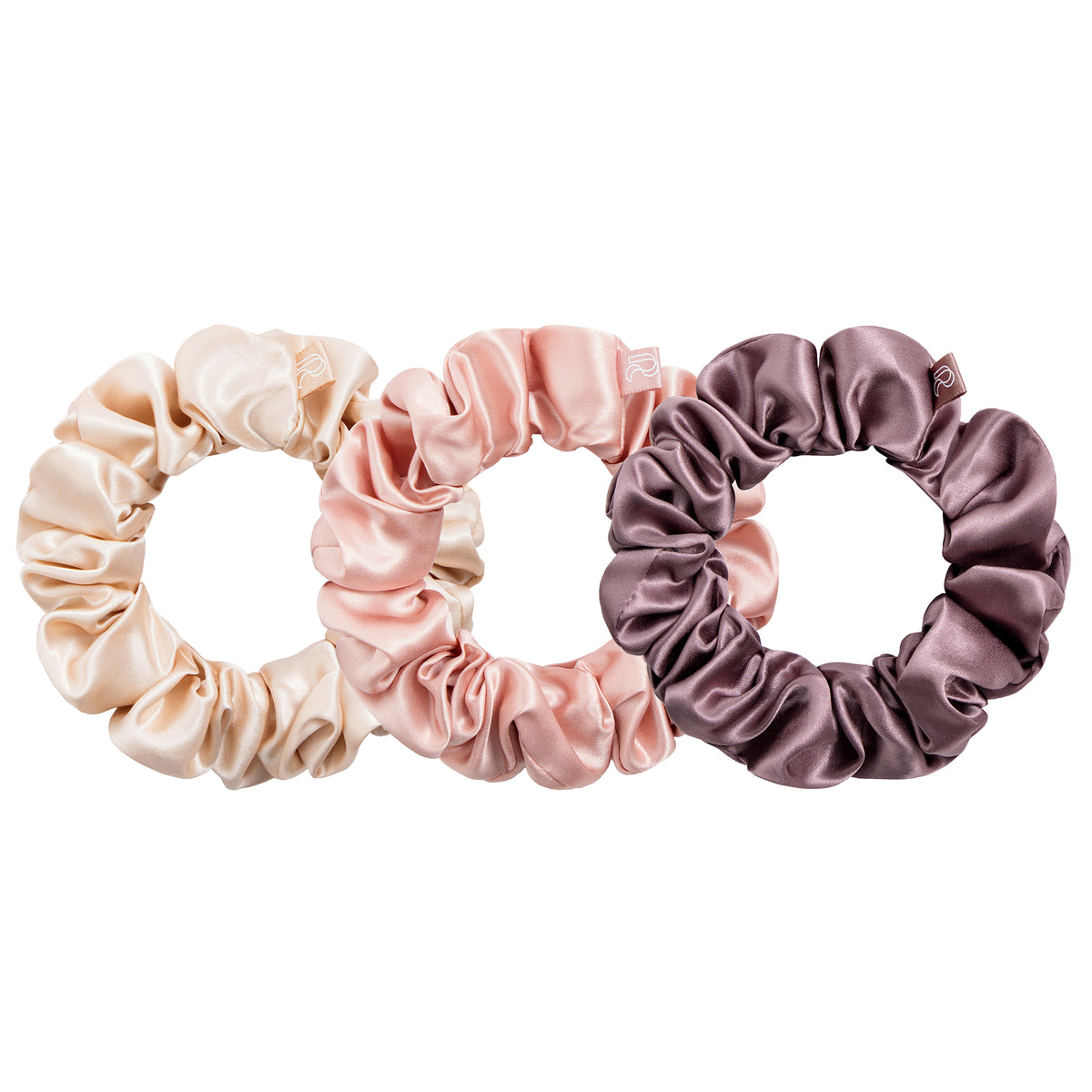 RENESSY Große Seiden-Scrunchies aus 100% Bio-Seide, 3er-Set, 22 Momme – Floral