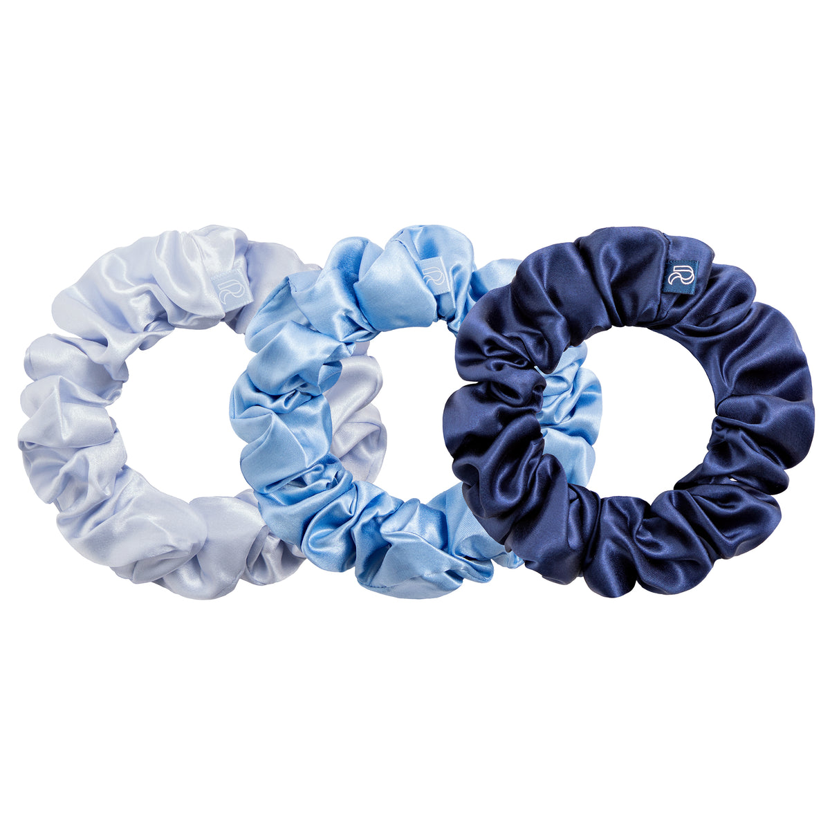RENESSY Große Seiden-Scrunchies aus 100% Bio-Seide, 3er-Set, 22 Momme – Ocean
