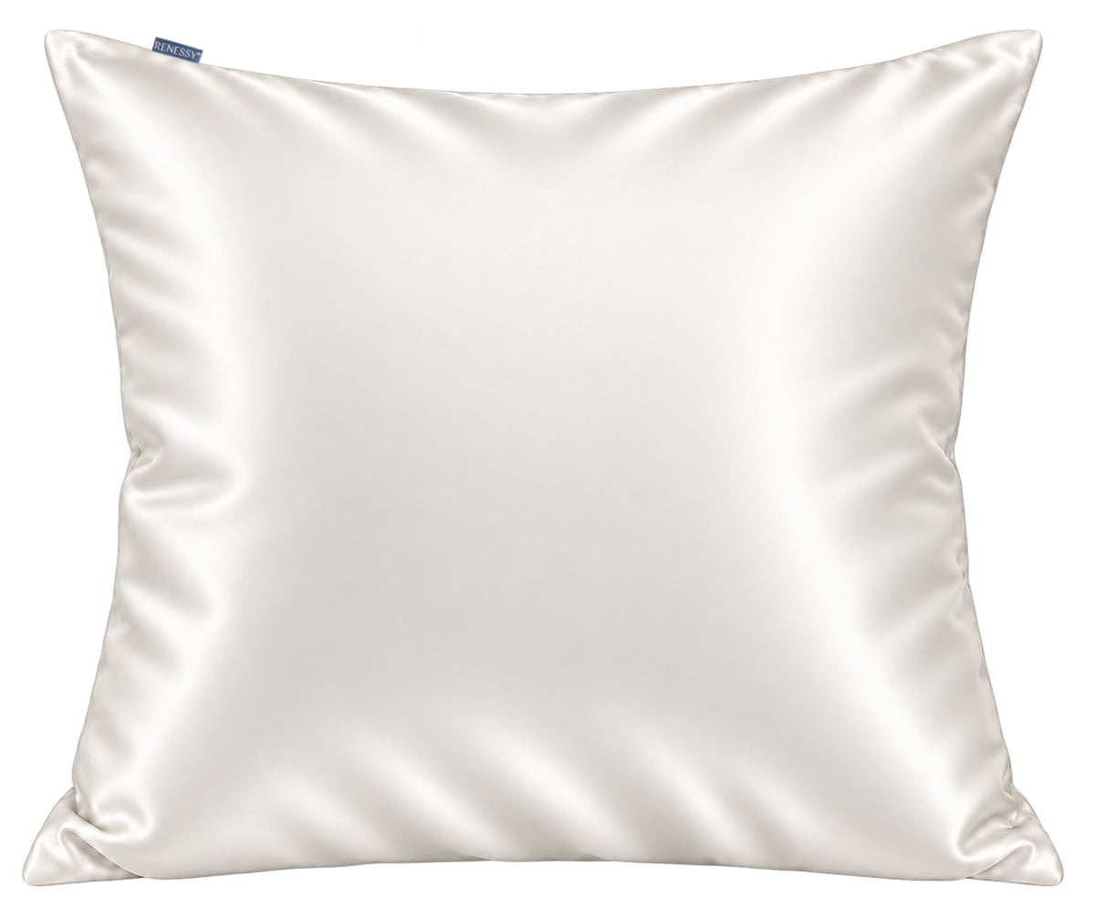 RENESSY Seidenkissenbezug 65x65cm aus 100% Bio-Maulbeerseide, 22 Momme – Natural White (Undyed)