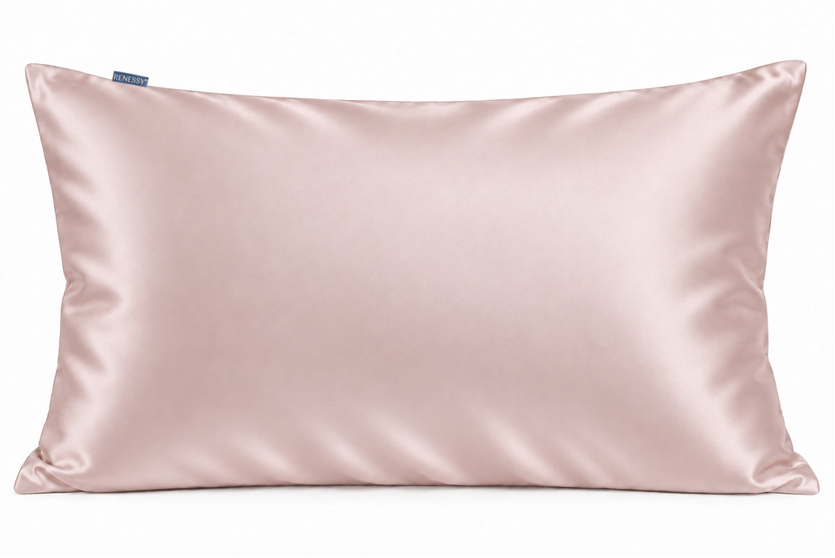 RENESSY Seidenkissenbezug 80x80cm aus 100% Bio-Maulbeerseide, 22 Momme – Pink