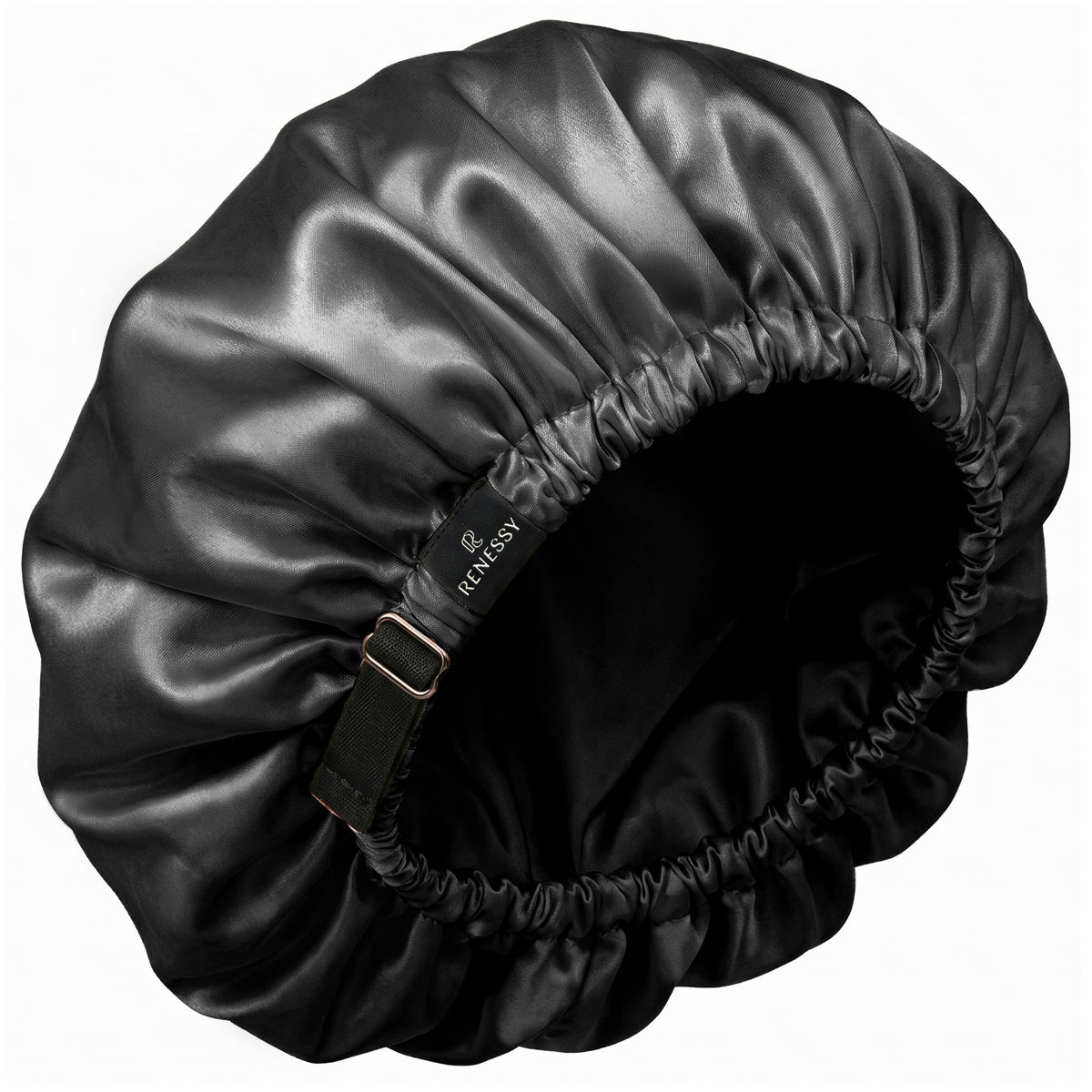 RENESSY Seidenhaube zum Schlafen, 100% Bio-Maulbeerseide, 22 Momme 6A – Black
