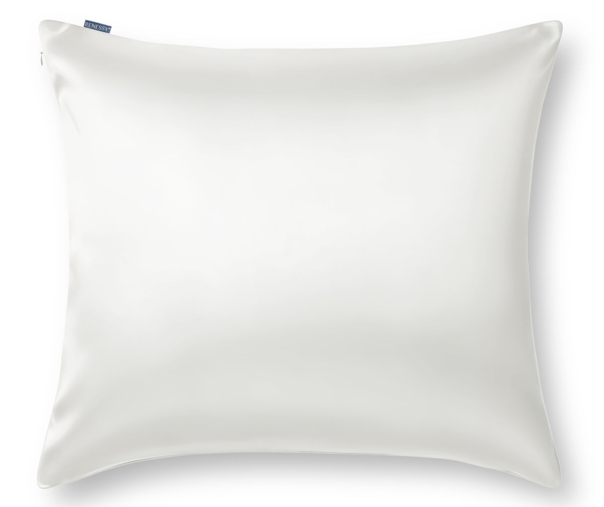 RENESSY Seidenkissenbezug 60x60cm aus 100% Bio-Maulbeerseide, 22 Momme – Natural White (Undyed)